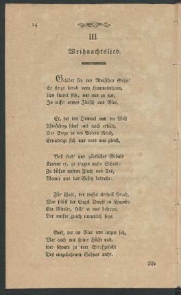 III. Weihnachtslied