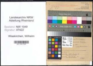 Entnazifizierung Wilhelm Wisskirchen , geb. 26.10.1903 (Baecker)