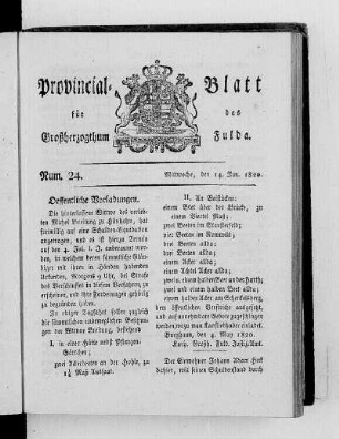 Num. 24, Ausgabe vom 14. Juni 1820