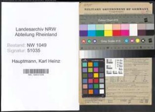 Entnazifizierung Karl Heinz Hauptmann , geb. 19.02.1921 (Chemiker)