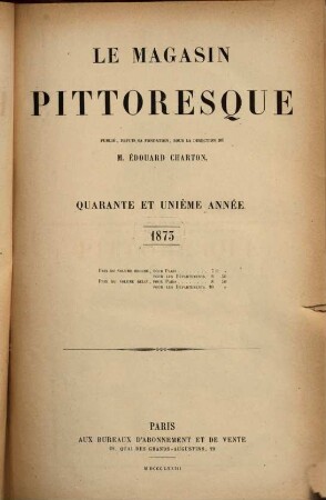 Le magasin pittoresque. 41. 1873