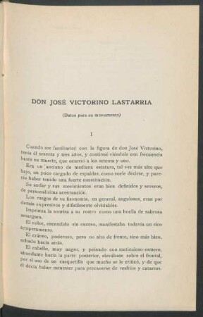 Don José Victorino Lastarria : (Datos para su monumento)