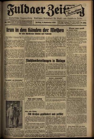 Ausgabe vom Freitag, den 04. September 1936.