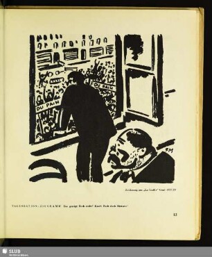 Tagesration: 250 Gramm : Zeichnung aus "La feuille", Genf 1917/20