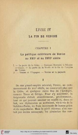 Livre IV: La fin de Venise