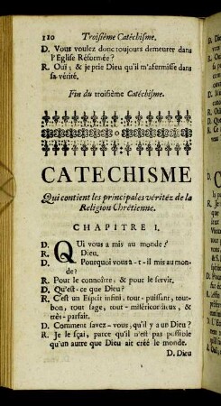 (4) Catechisme, qui contient les principales véritéz de la Religion Chrètienne.