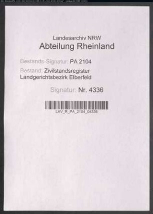 Sterberegister Solingen