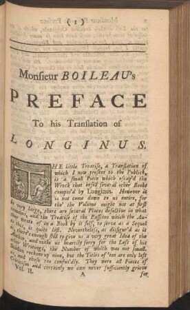 Monsieur Boileau's Preface to his Translation of Longinus
