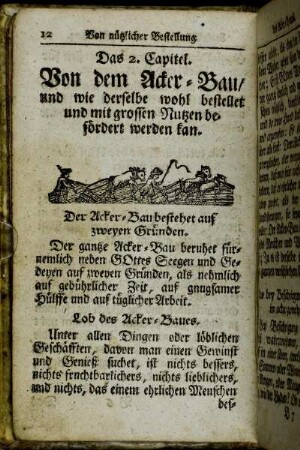 Das 2. Capitel. Von dem Acker-Bau/ [...].