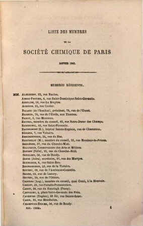 Bulletin de la Société Chimique de Paris : comprenant le Procès-verbal des séances, les Mémoires prés. à la Soc., l'Analyse des travaux de chimie pure et appliquée publ. en France et à l'étranger. 1862