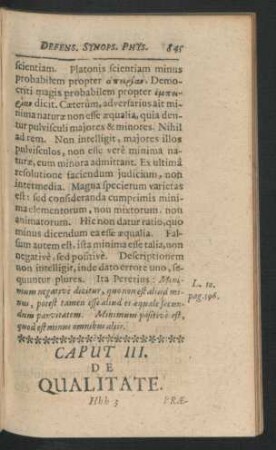 Caput III. De Qualitate.
