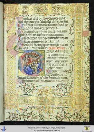 (26r) Zierseite zu Beginn von Psalm 20: Fußwaschung.