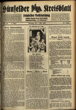 Zweite Ausgabe vom Samstag, den 07. Mai 1932.