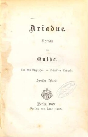 Ariadne : Roman, 2. Band