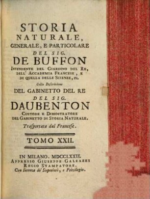 Storia Naturale, Generale E Particolare, 22