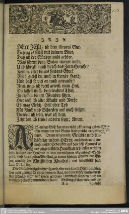 Leichenpredigt : Introitus, Textus, Exordium, Propositio, Usus
