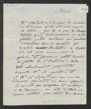 Brief an Mesdames Erard : o.D.