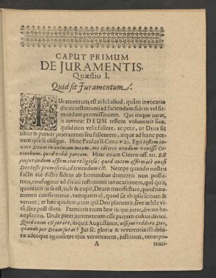 Caput Primum De Juramentis.