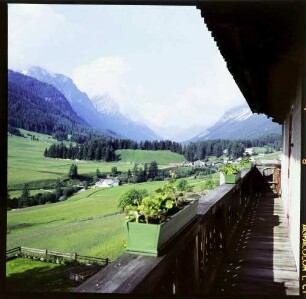 Trins, Gschnitztal: Gschnitztal, vom Balkon des Trinser Hof