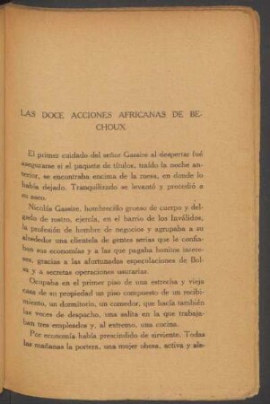 Las doce acciones africanas de Bechoux