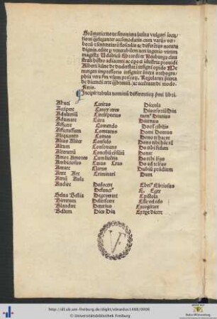 Tabula nominum differentiarum primi libri