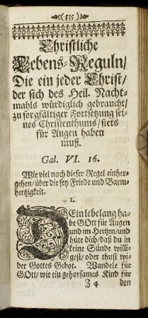 Christliche Lebens-Reguln/