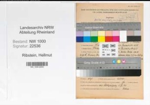 Entnazifizierung Hellmut Ribstein, geb. 04.09.1894 (Polizeibeamter)