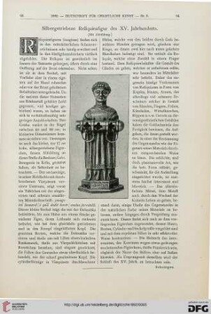 Silbergetriebene Reliquienfigur des XV. Jahrhunderts