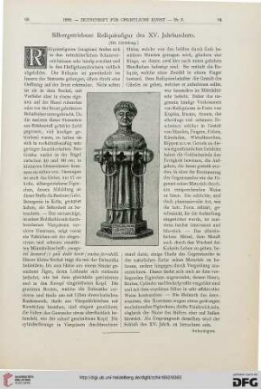 Silbergetriebene Reliquienfigur des XV. Jahrhunderts