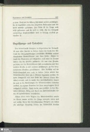 Begrüßungs- und Totenfeier