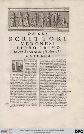 Libro primo, in cui si tratta de gli Antichi. Catullo