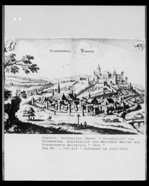 Ansicht von Porrentruy aus der Topographia Helvetica