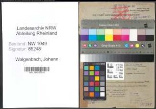 Entnazifizierung Johann Walgenbach , geb. 02.02.1911 (Arbeiter)