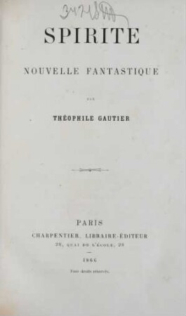 Spirite : nouvelle fantastique