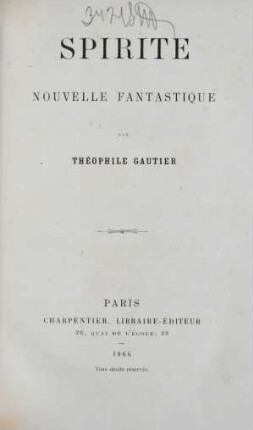 Spirite : nouvelle fantastique