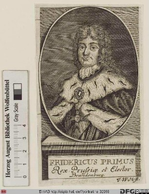 Bildnis Friedrich III. (I.), Kurfürst von Brandenburg u. 1701 König in Preußen (reg. 1688-1713)