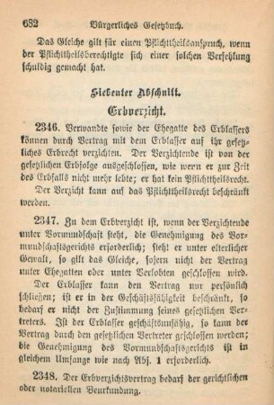 Siebenter Abschnitt. Erbverzicht