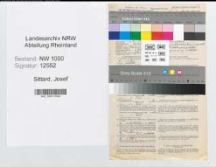 Entnazifizierung Josef Sittard, geb. 01.08.1898 (Vers.Angest.)