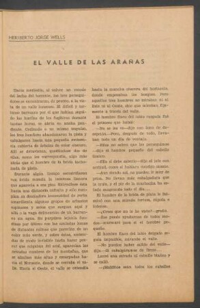 El valle de las arañas : [Fantásticos animales moran en el fondo del valle envueltos en sus bolas de seda que el viento empuja.]