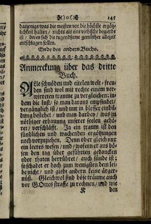 Anmerckung über das dritte Buch.