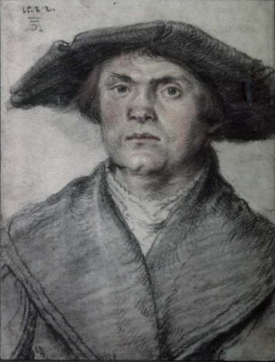 Bildnis eines Mannes mit Schaube und breitkrempigem Hut