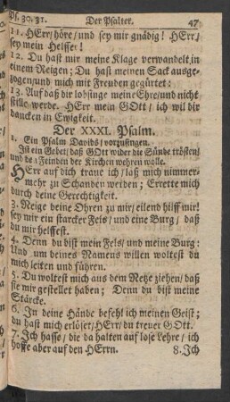 Der XXXI. Psalm - Der XL. Psalm
