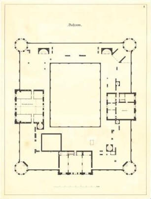 Gärtner, Friedrich von; München; Wittelsbacherpalast - Grundriss DG
