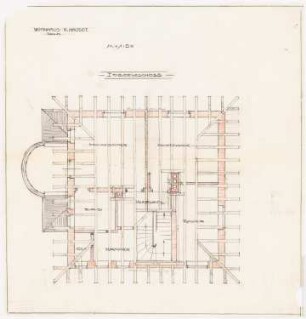 Wohnhaus Hauser, Solln: Grundriss Balkenlage OG 1:50