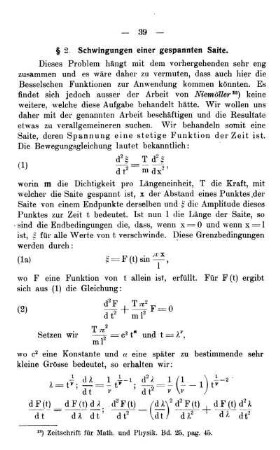 § 2. Schwingungen einer gespannten Saite.