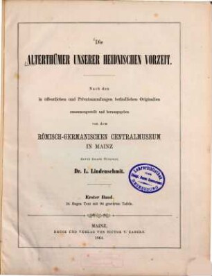 Die Alterthümer unserer heidnischen Vorzeit, 1