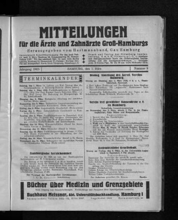 Jahrgang 1925, Hamburg, den 1. März, Nummer 9