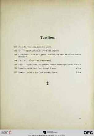 Textilien (Nr. 301-307)