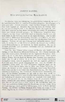 Zweites Kapitel: Die etruskische Baukunst