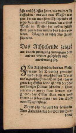 Das Achtzehende zeiget an/ das die zuneigung eines gegen dem andern Gottes geschöpffe und anordenung sey.